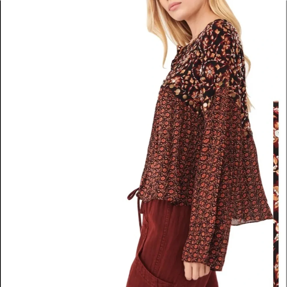 NWT Free People Malia Babydoll Jacket Blouse size Large